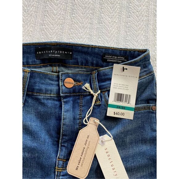 Sanctuary Junior 24 Womens Denim Faded Crop Jeans - Picture 3 of 7